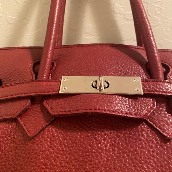 Carla Mancini Burgundy Leather Handbag - Picture 12 of 14